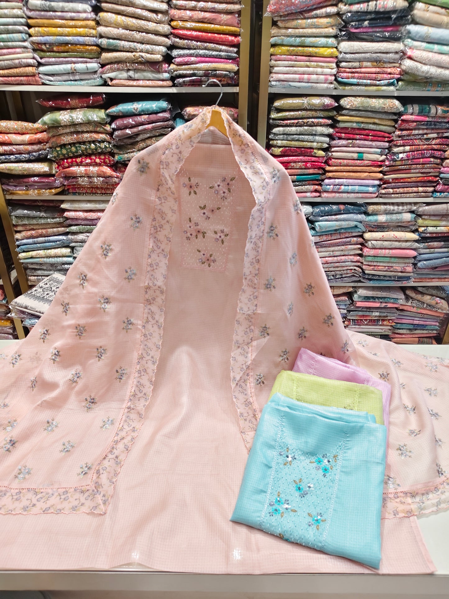 Kota Unstitched Suit with Handwork
Neck Highlighted Designer Kota Suit
Resham Work Kota Dress Material
Festive Wear Cotton Bottom Suit
Elegant Kota Suit with Dupatta