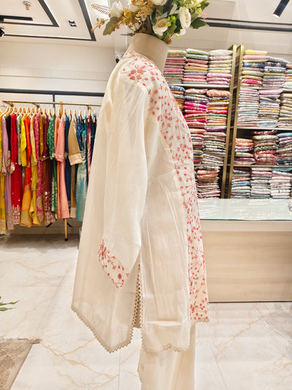 Cream Cotton Resham Co-Ord Set
