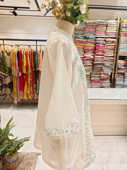 Cream Cotton Resham Co-Ord Set
