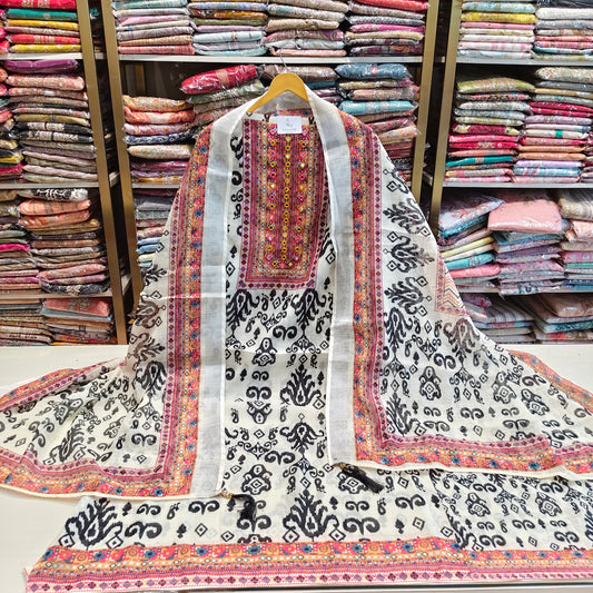 Black Linen Mirror Resham Suit
Designer Linen Unstitched Suit Set
Mirror Work Linen Dress Material
Black Printed Linen Suit with Dupatta
Festive Wear Linen Cotton Suit