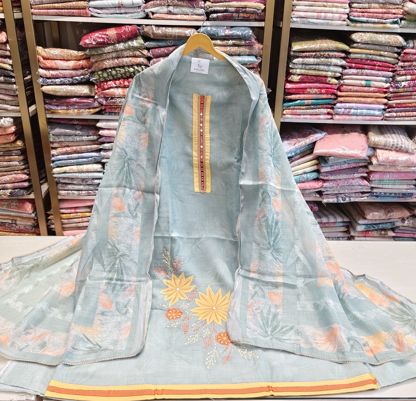 Green Linen Mirror Resham Suit
Designer Linen Unstitched Suit Set
Flower Print Linen Dress Material
Mirror Work Linen Suit with Dupatta
Festive Wear Green Linen Cotton Suit