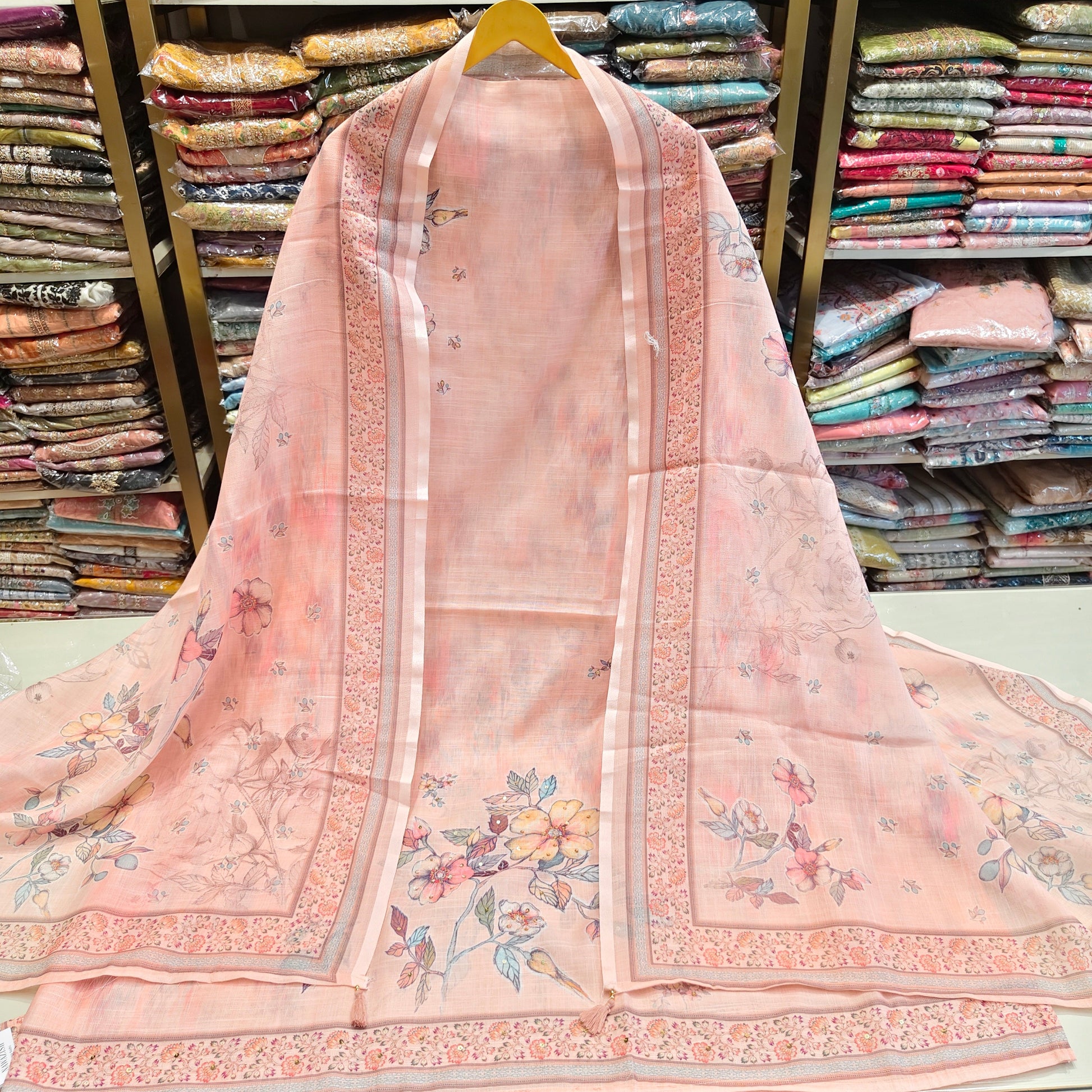 Baby Pink Linen Knot Work Suit
Designer Linen Unstitched Suit Set
Flower Print Linen Dress Material
Sequeins Work Linen Suit with Dupatta
Festive Wear Baby Pink Linen Suit