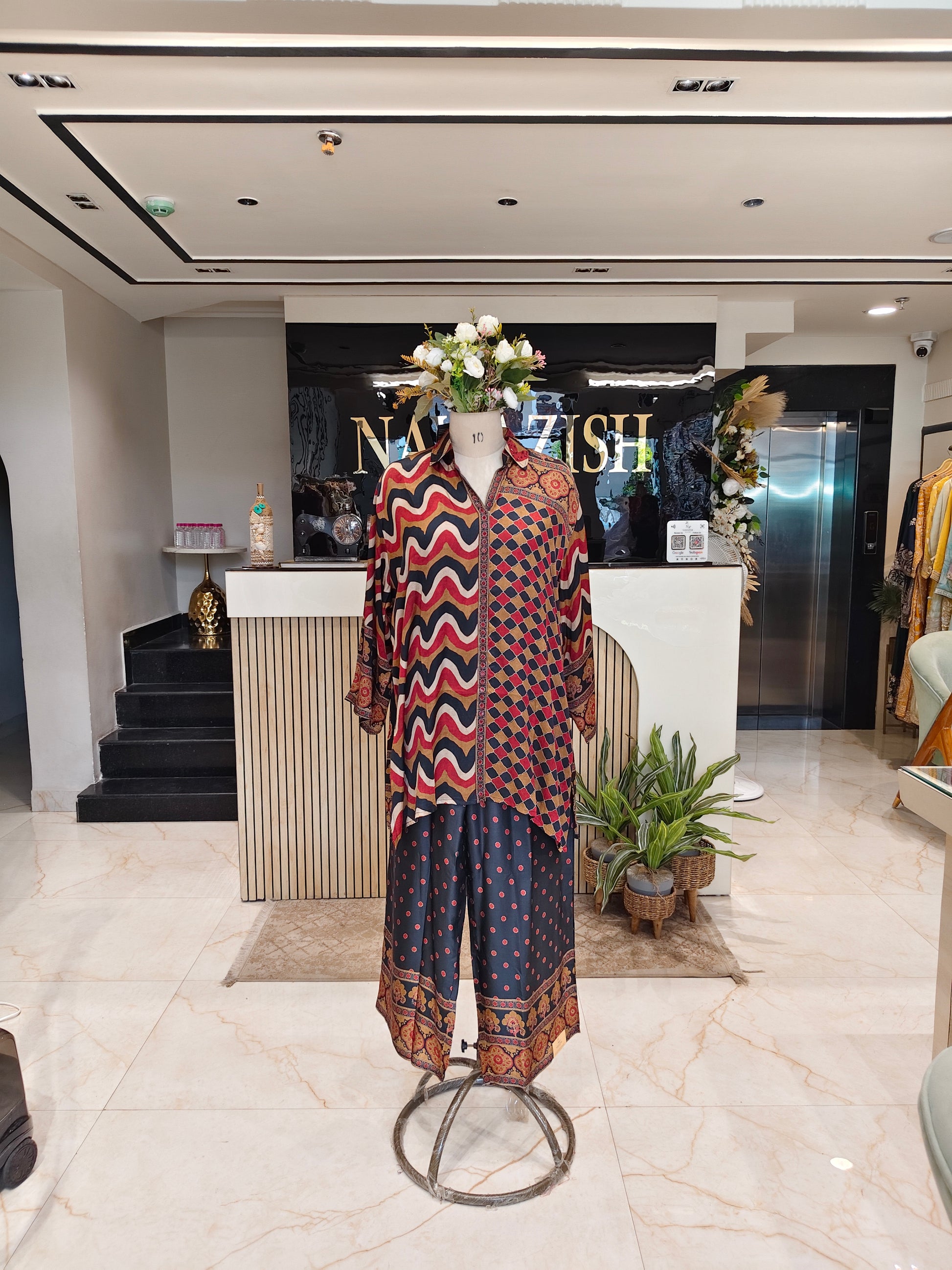 Black Modal Satin Co-Ord Set
Ajrakh Print Palazzo Co Ord Set
Designer Ethnic Co Ord Outfit
Women Black Party Wear Set
Collar Work Ajrakh Co Ord Set