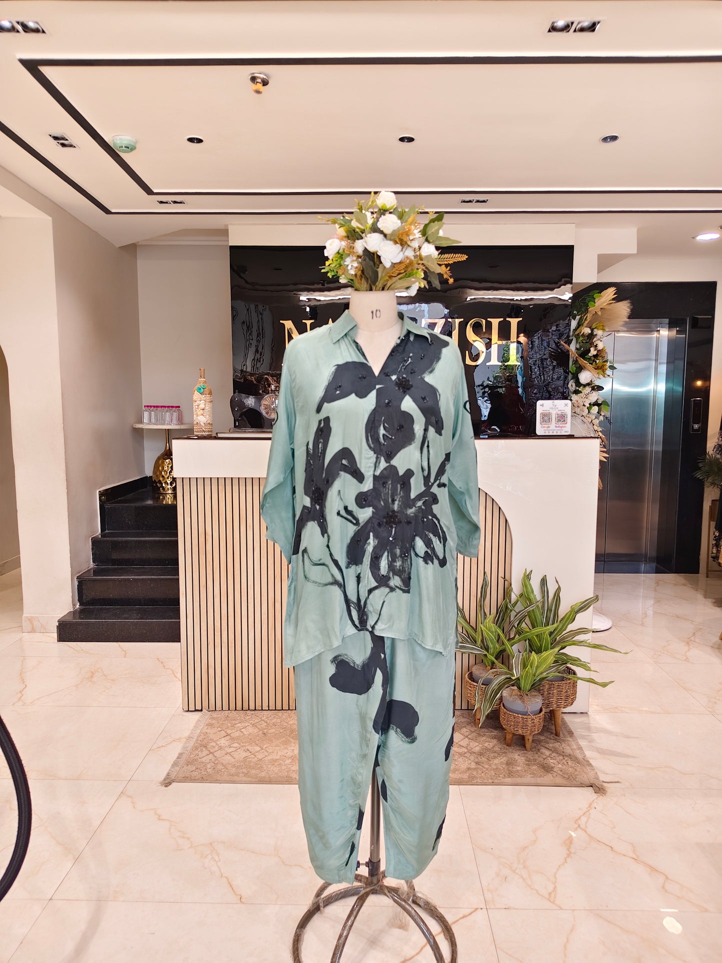 Sea Green Crape Co-Ord Set
Floral Print Pant Co Ord Set
Handwork Designer Co Ord Outfit
Women Stylish Crape Set
Party Wear Sea Green Co Ord