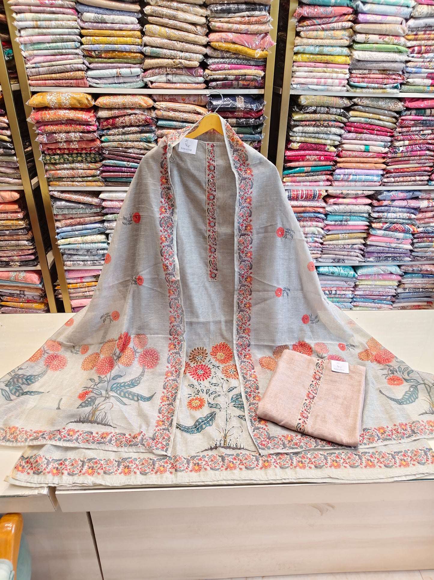 Chanderi Unstitched Suit
Printed Chanderi Suit with Knot Work
Designer Chanderi Dress Material
Santoon Bottom Chanderi Suit
Chanderi Suit with Printed Dupatta