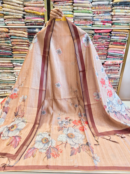 Floral Chanderi Handwork Suit