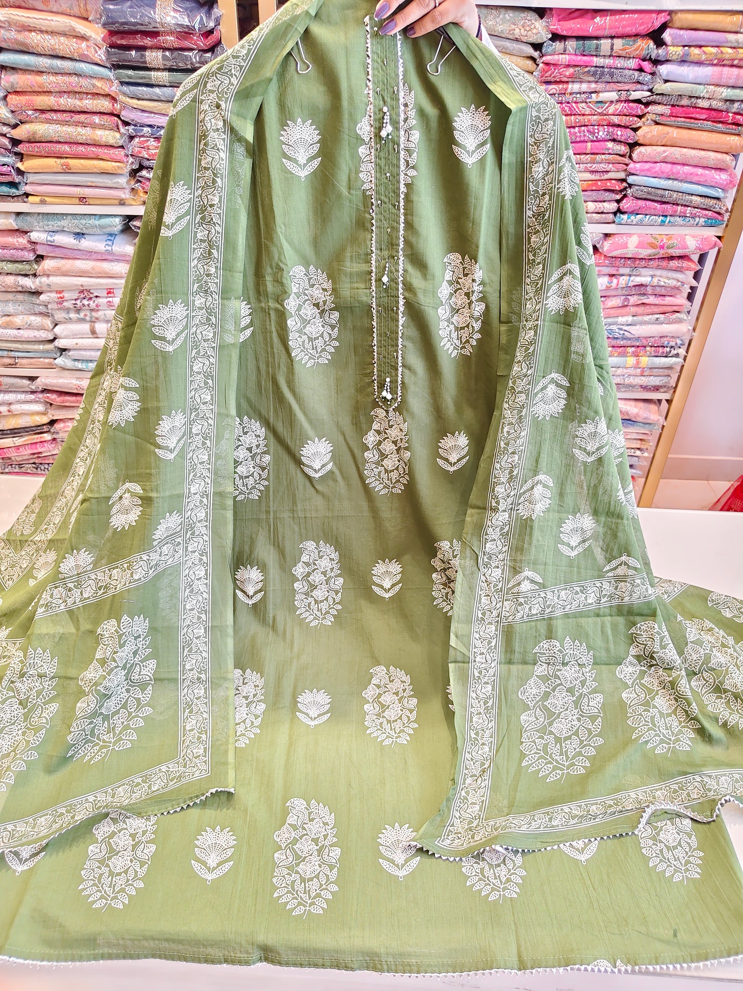 Block Print Cotton Suit