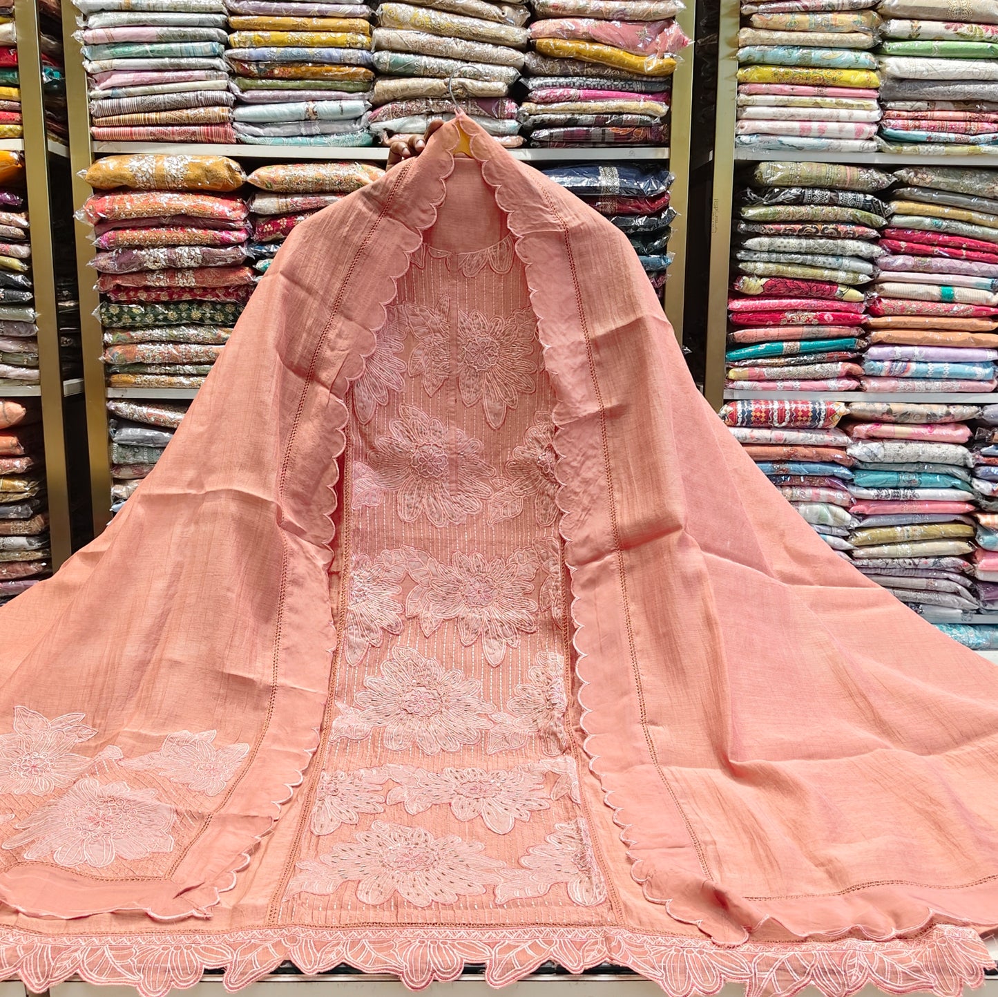 Chanderi Patch Work Suit