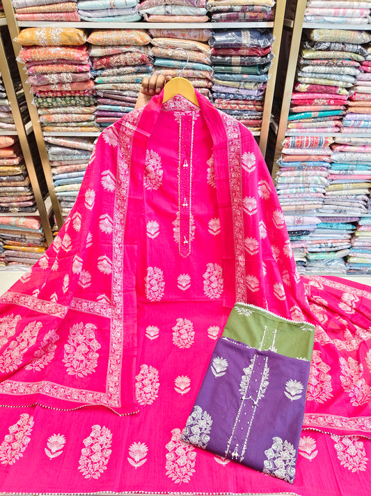 Cotton Unstitched Suit Set
Block Print Cotton Suit
Handwork Cotton Dress Material
Printed Cotton Suit for Women
Ethnic Cotton Suit Collection