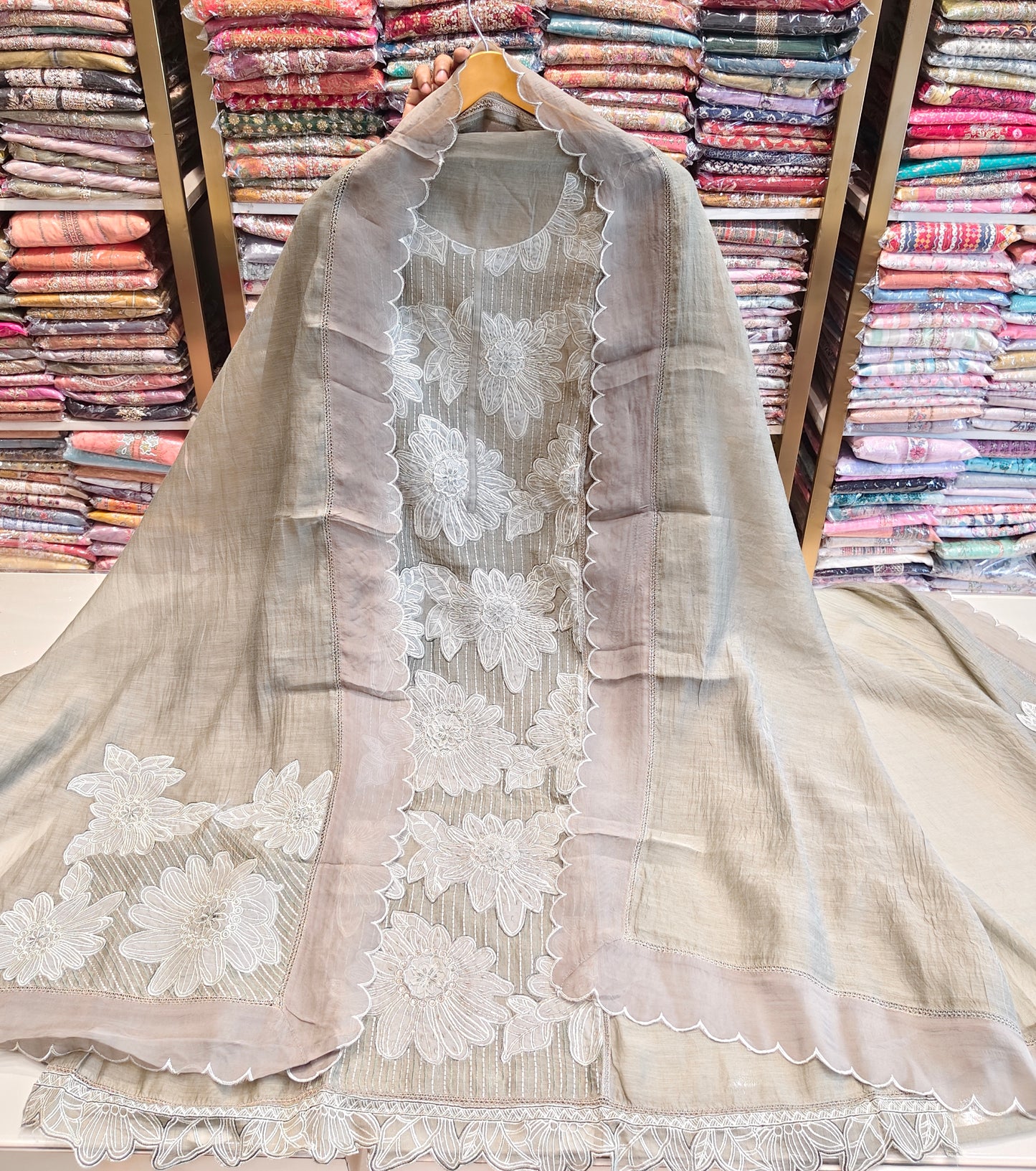 Chanderi Patch Work Suit