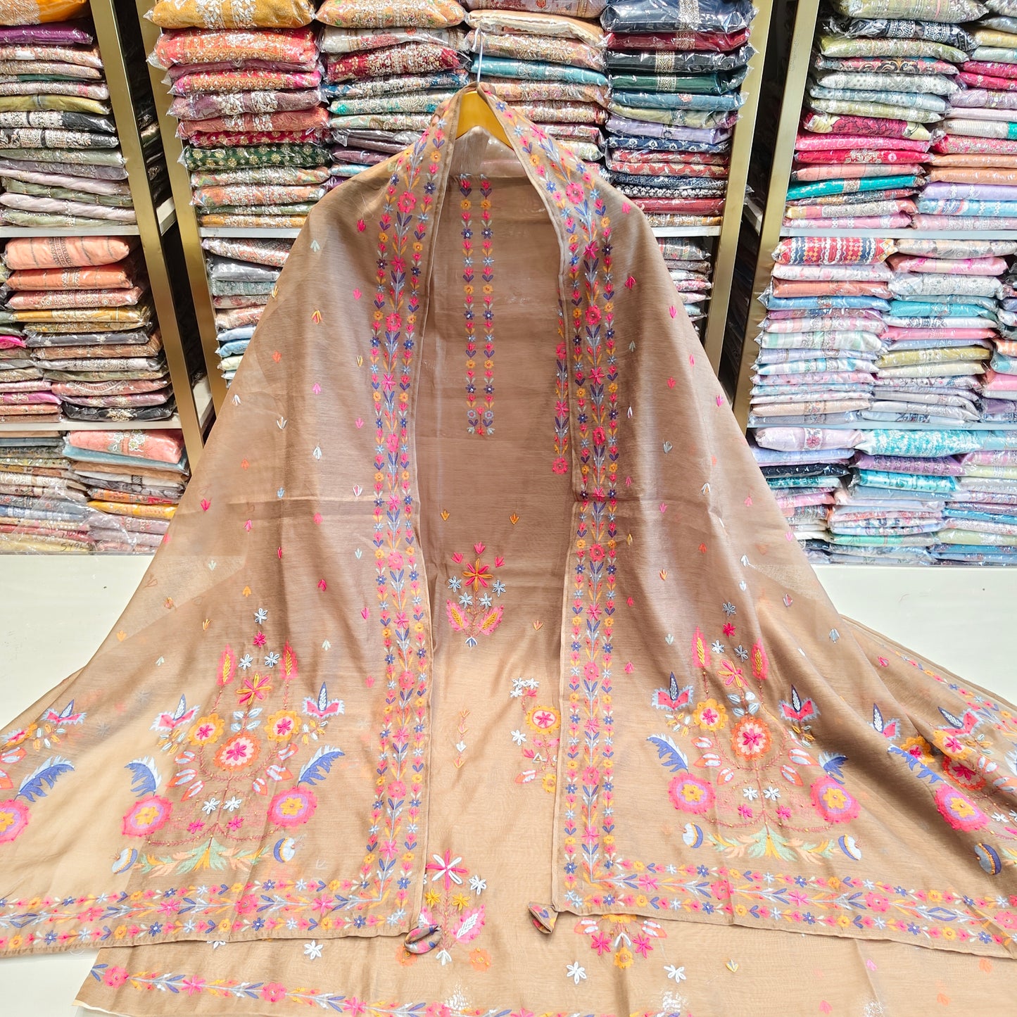 Chanderi Knot Work Suit