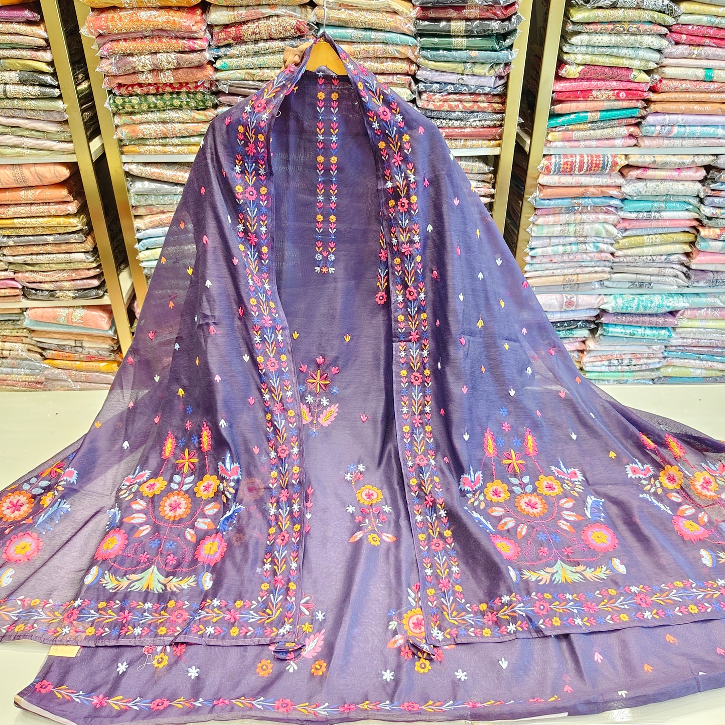 Chanderi Knot Work Suit