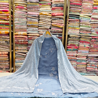 Linen Applique Work Suit
