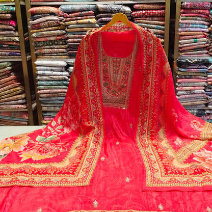 Crepe Suit with Dabka & Sequins Work Dupatta