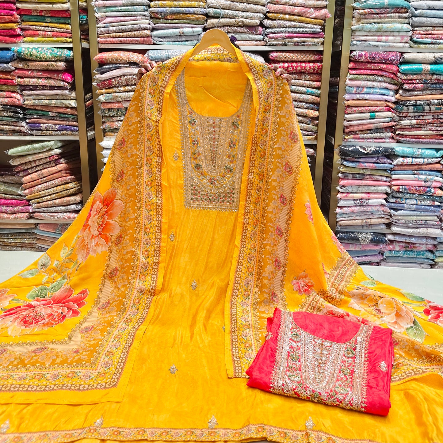 Crepe Designer Suit Set
Dabka Katdana Work Suit
Digital Print Dupatta Suit
Party Wear Unstitched Suit
Heavy Embroidery Dress Material