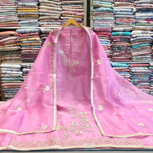 Lavender Tissue Unstitched Suit
Zari Mirror Work Suit
Designer Tissue Dress Material
Heavy Border Dupatta Suit
Ethnic Suit India