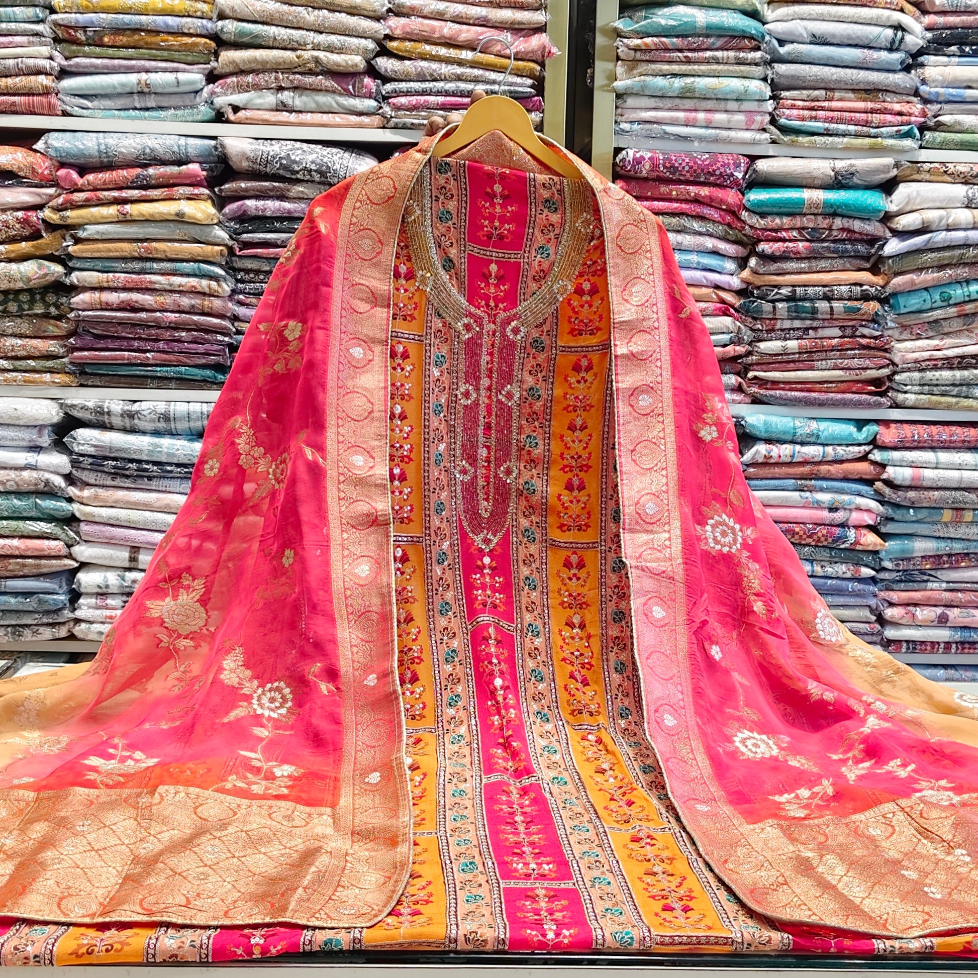 Multicolor Chiffon Unstitched Suit
Dabka Katdana Work Suit
Floral Printed Designer Suit
Organza Dupatta Suit Set
Ethnic Dress Material India