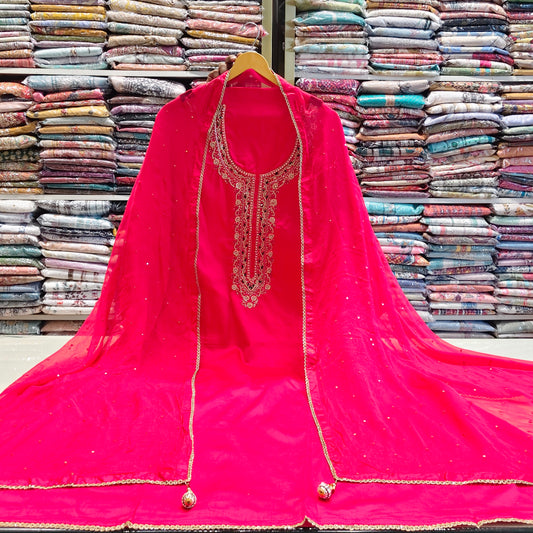 Red Cotton Unstitched Suit
Dabka Katdana Work Suit
Designer Cotton Dress Material
Chiffon Dupatta Suit Set
Ethnic Suit India