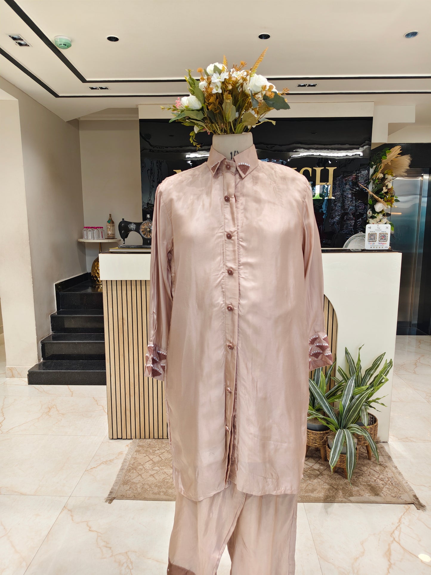 Rose Gold Crepe Co-Ord Set
