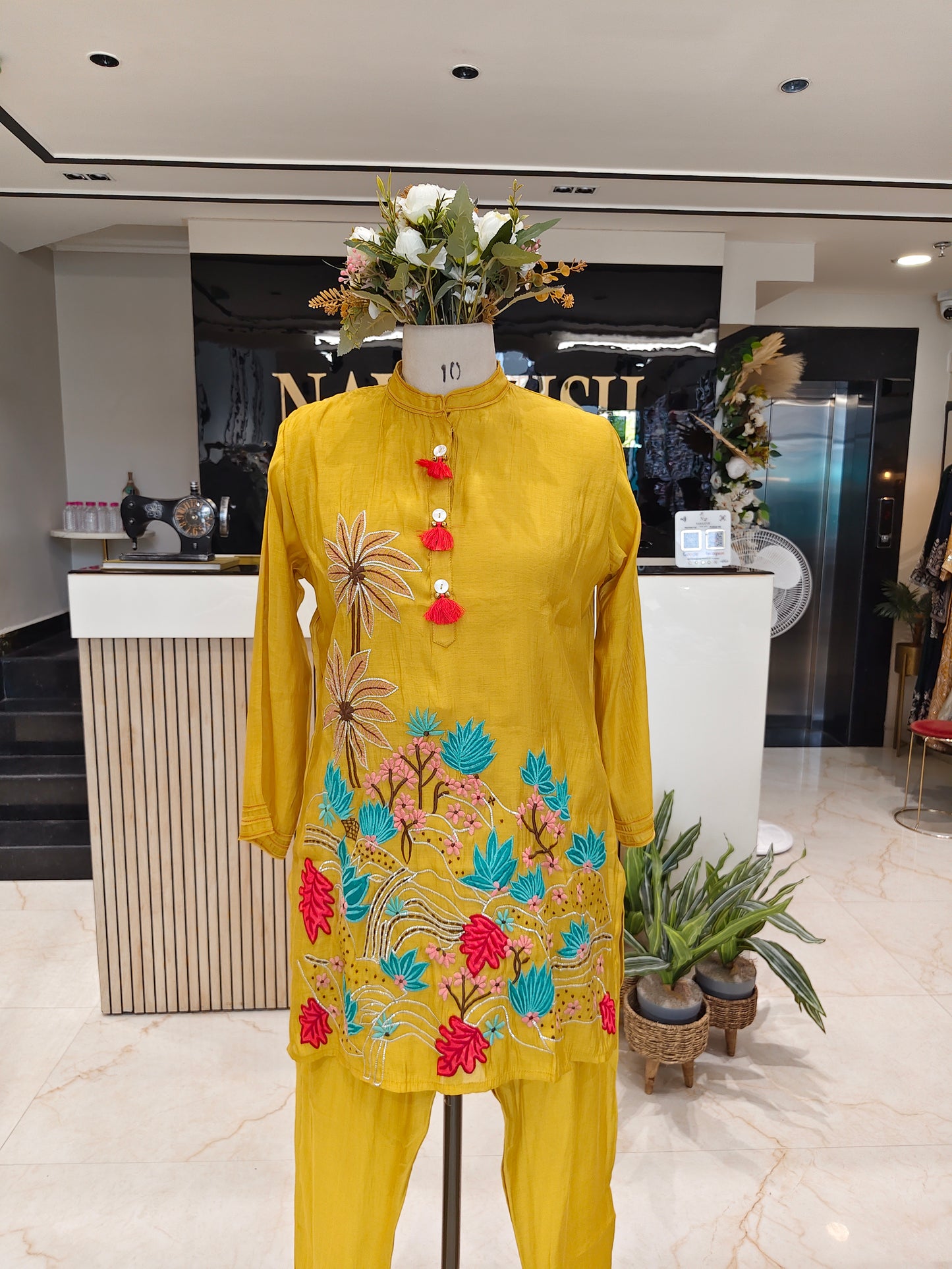 Mustard Mul Gota Co-Ord Set