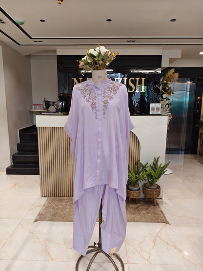 Lavender Crepe Farshi Co-Ord Set