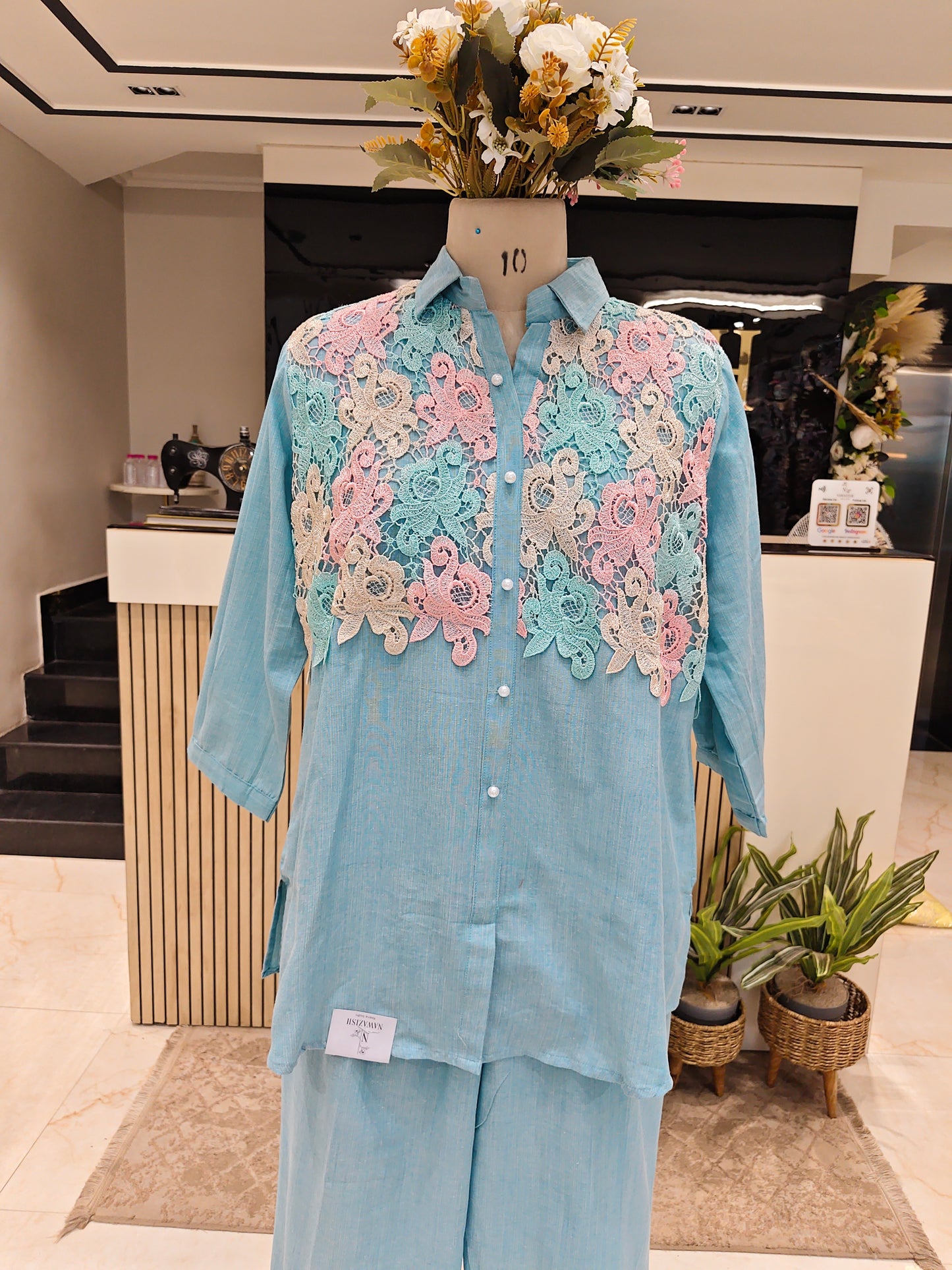 Sky Blue Cotton Co-Ord Set