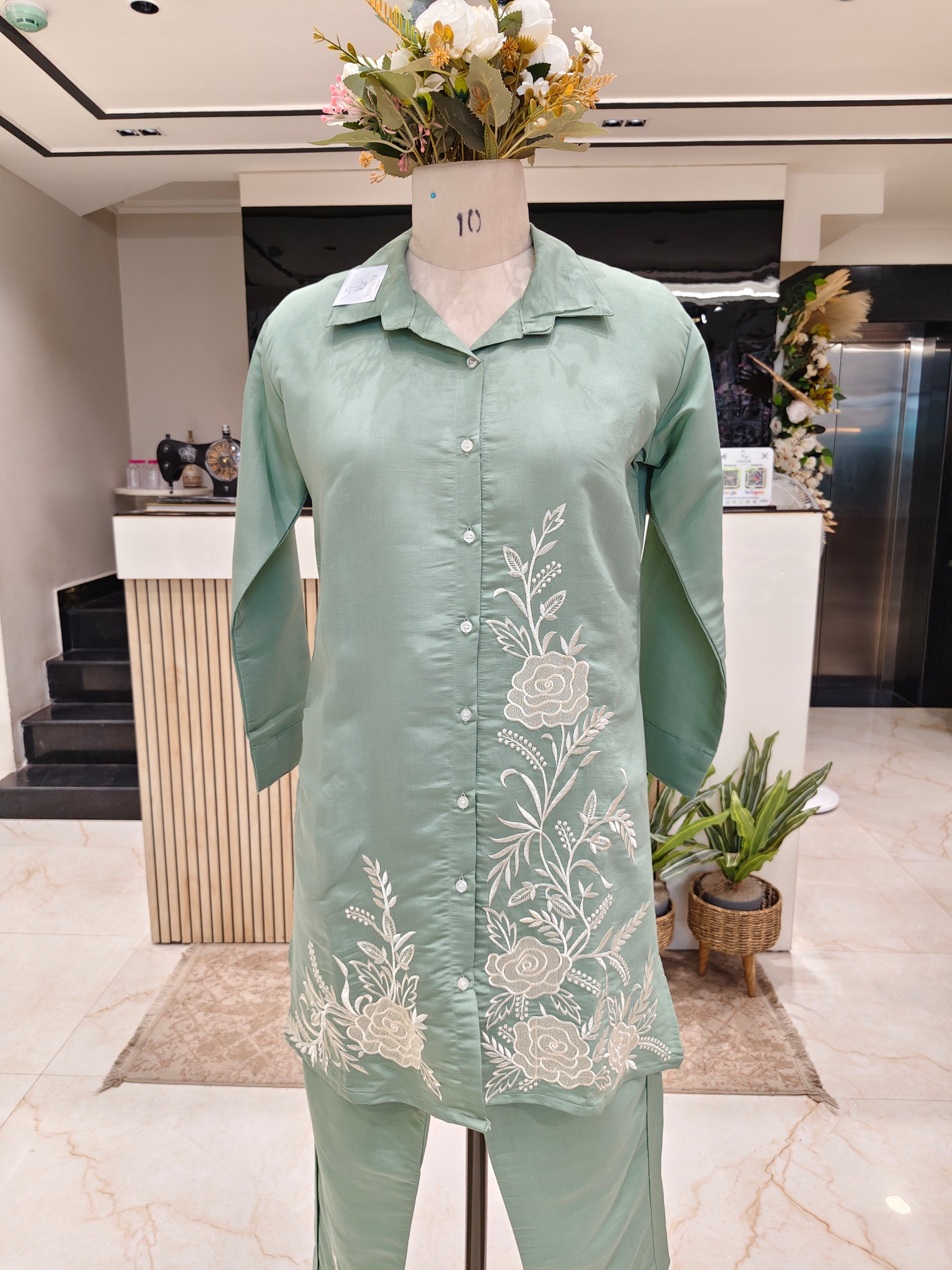 Sea Green Muslin Co-Ord Set
Resham Work Co-Ord Set
Muslin Ethnic Wear for Women
Stylish Pant Co-Ord Set
Elegant Indo Western Outfit