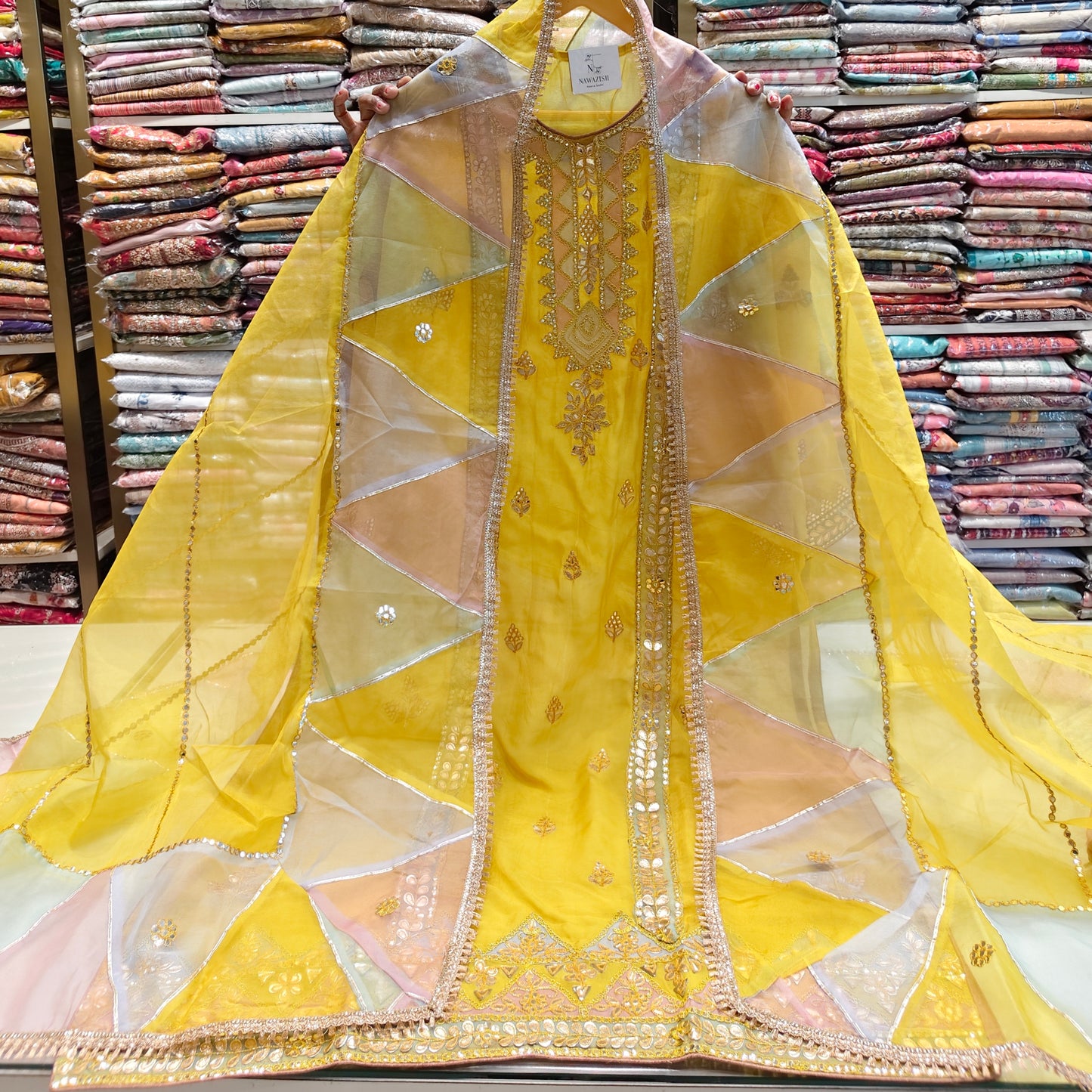 Organza Patch Work Suit