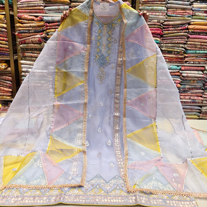 Organza Patch Work Suit