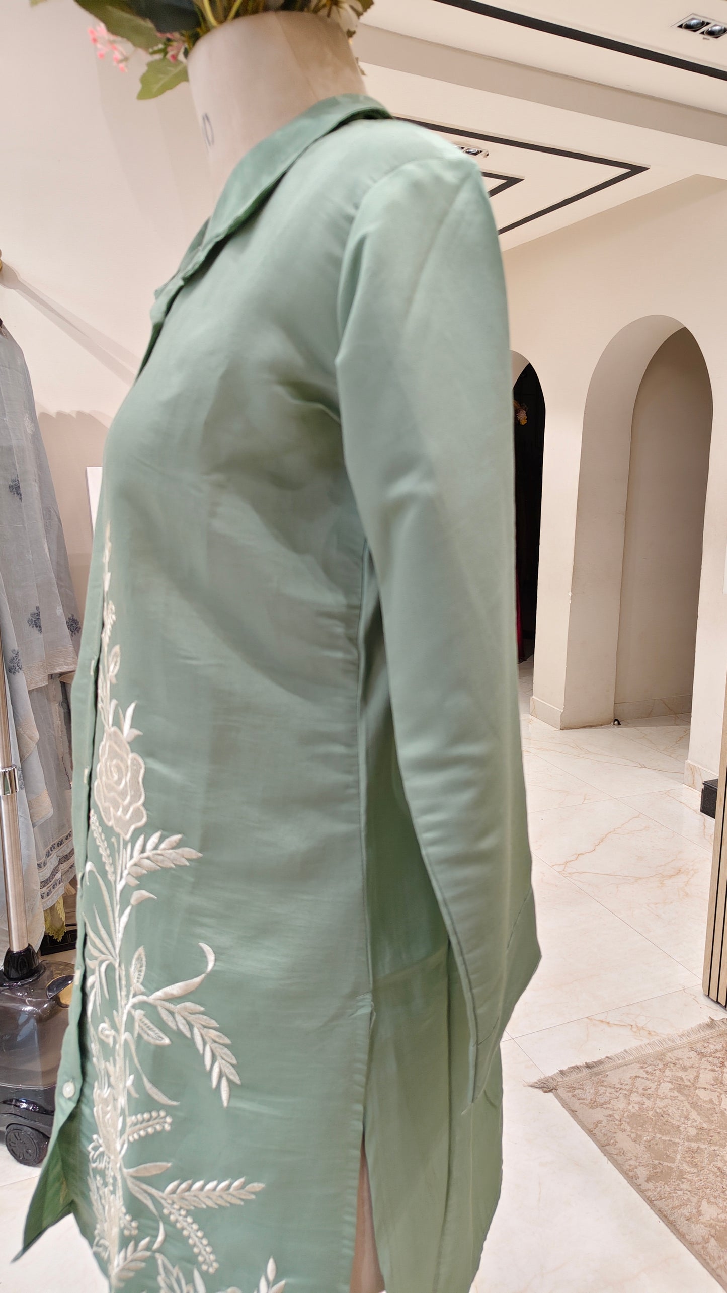 Sea Green Muslin Co-Ord Set
