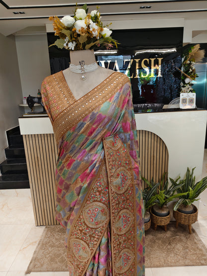 Gold Uppada Silk Saree
