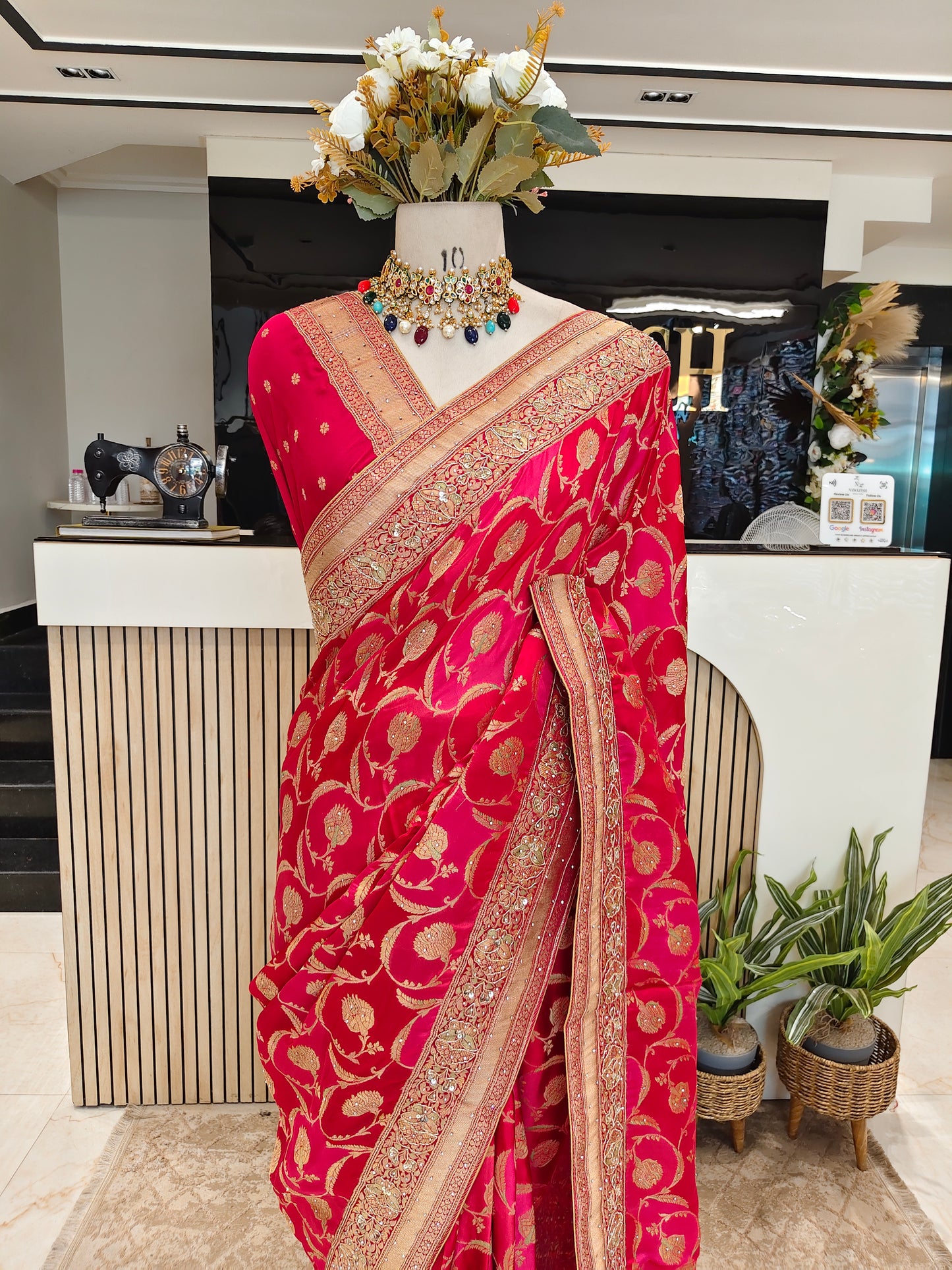 Red Silk Designer Saree