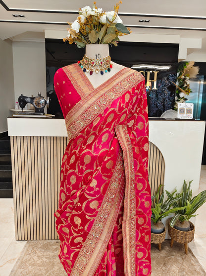 Red Silk Designer Saree