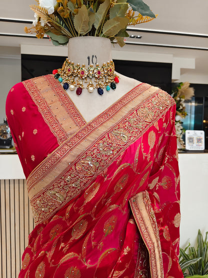 Red Silk Designer Saree