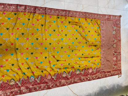 Mustard Silk Designer Saree