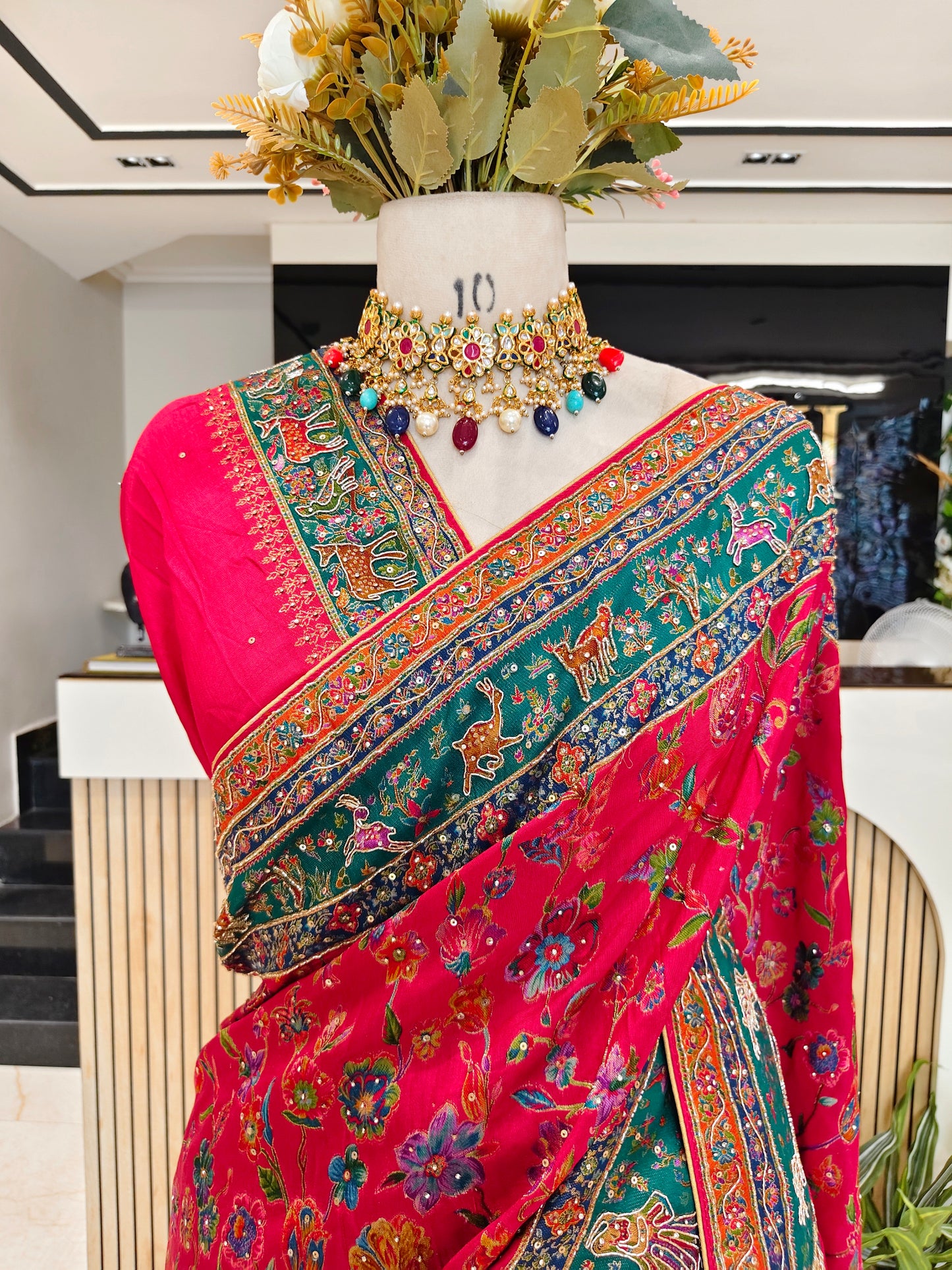 Red Silk Designer Saree