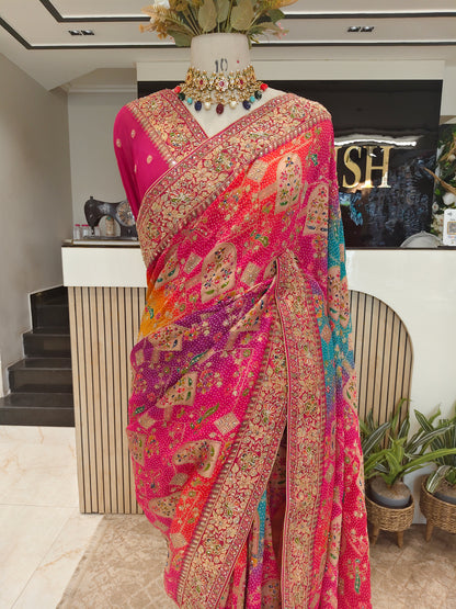 Khaddi Georgette Designer Saree
Floral Print Party Wear Saree
Kutdana Dabka Work Saree
Luxury Festive Saree Collection
Multi Colour Wedding Saree