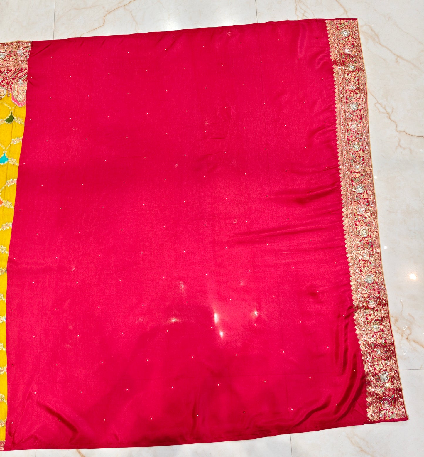 Mustard Silk Designer Saree
