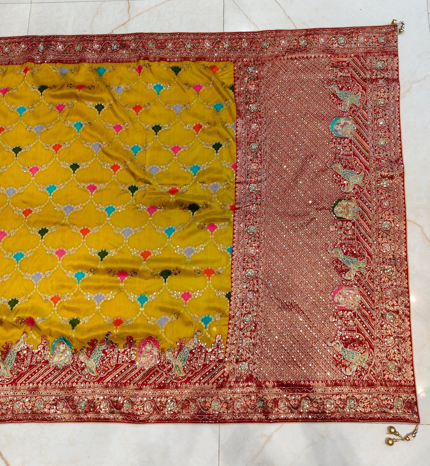 Mustard Silk Designer Saree