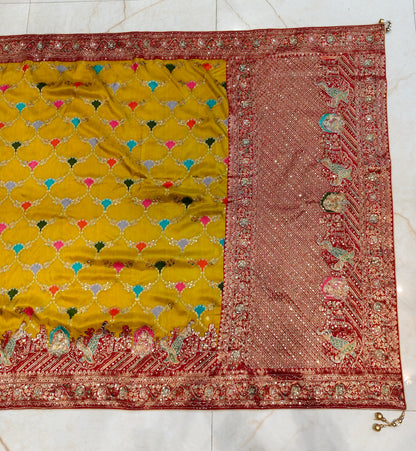 Mustard Silk Designer Saree