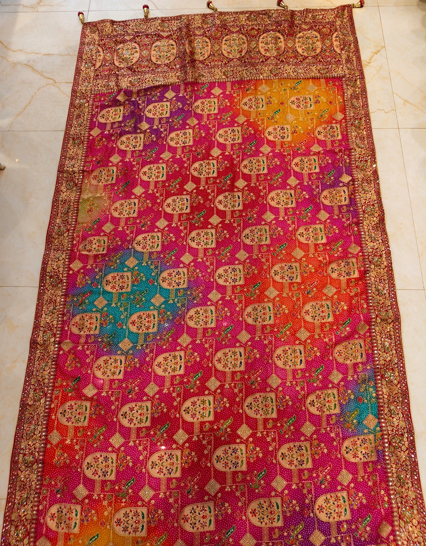 Multi Colour Khaddi Georgette Saree