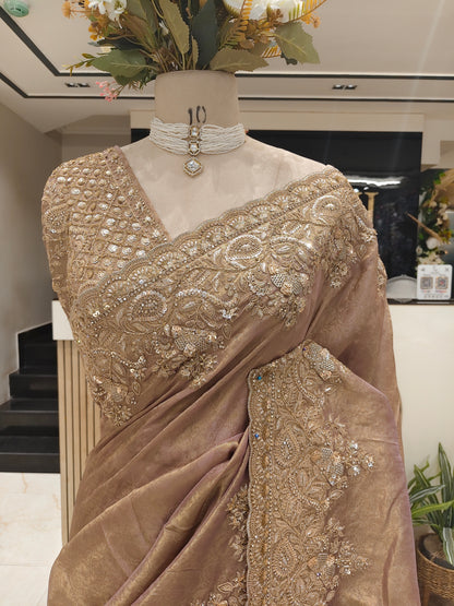 Lavender Tissue Designer Saree