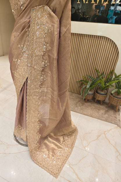 Lavender Tissue Designer Saree