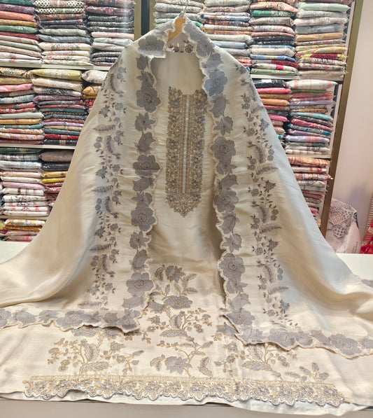 Gold Tissue Suit Set
Zari Dabka Work Dress Material
Luxury Festive Ethnic Wear
Tissue Dupatta Suit Collection
Designer Unstitched Suit Set