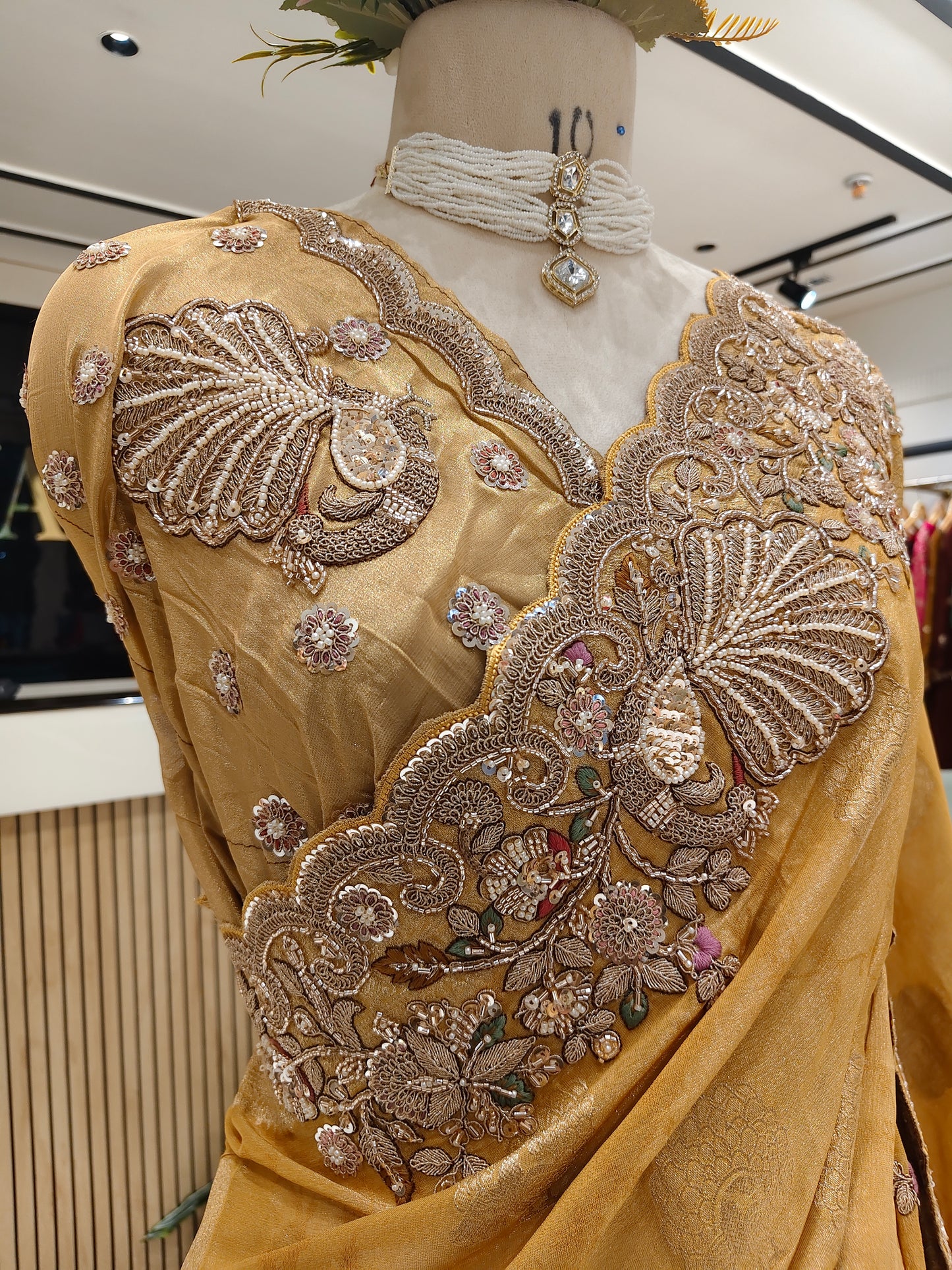Yellow Self Tissue Saree
