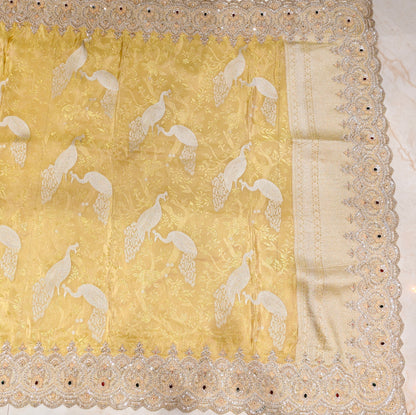 Yellow Self Tissue Saree