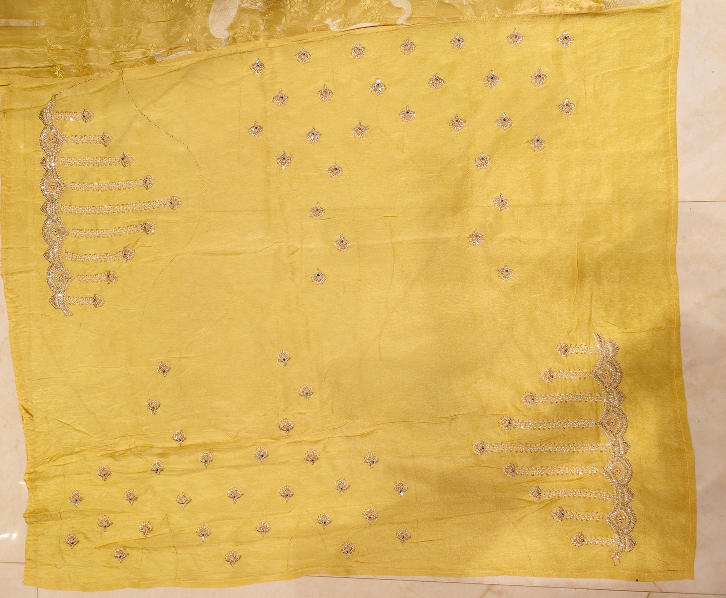 Yellow Self Tissue Saree