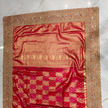 Red Silk Designer Saree
