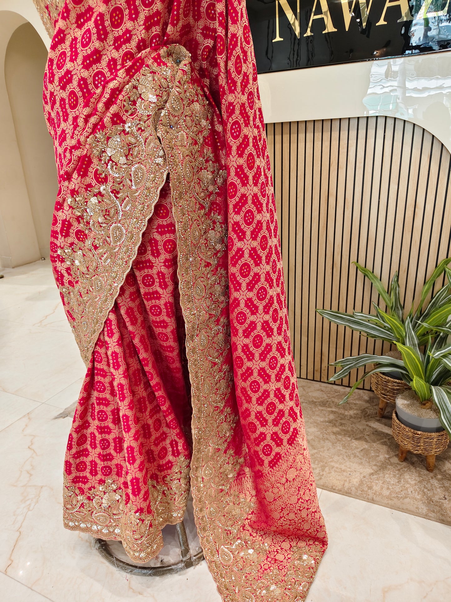 Rani Pink Khaddi Georget Saree