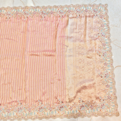 Pink Tissue Designer Saree